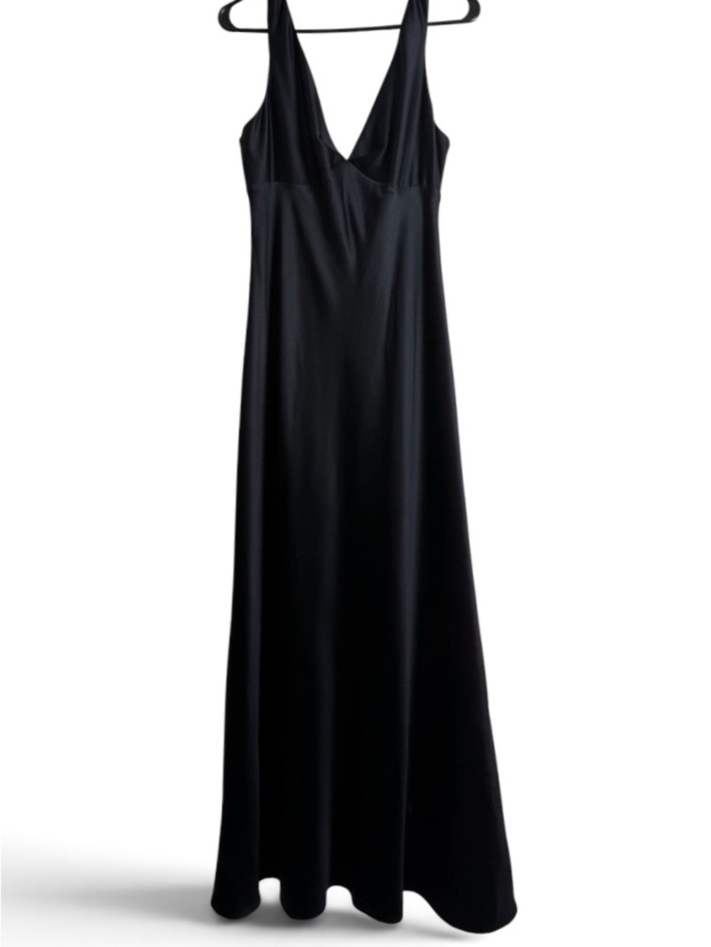 Vintage 2003 Banana Republic Black Silk Maxi Dress Sz 10 Y2K Minimalist